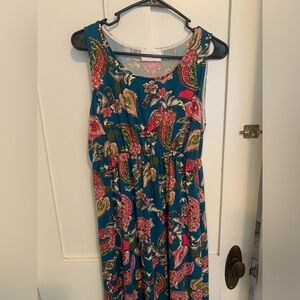 French Grey Maternity Paisley Maxi Dress size Large